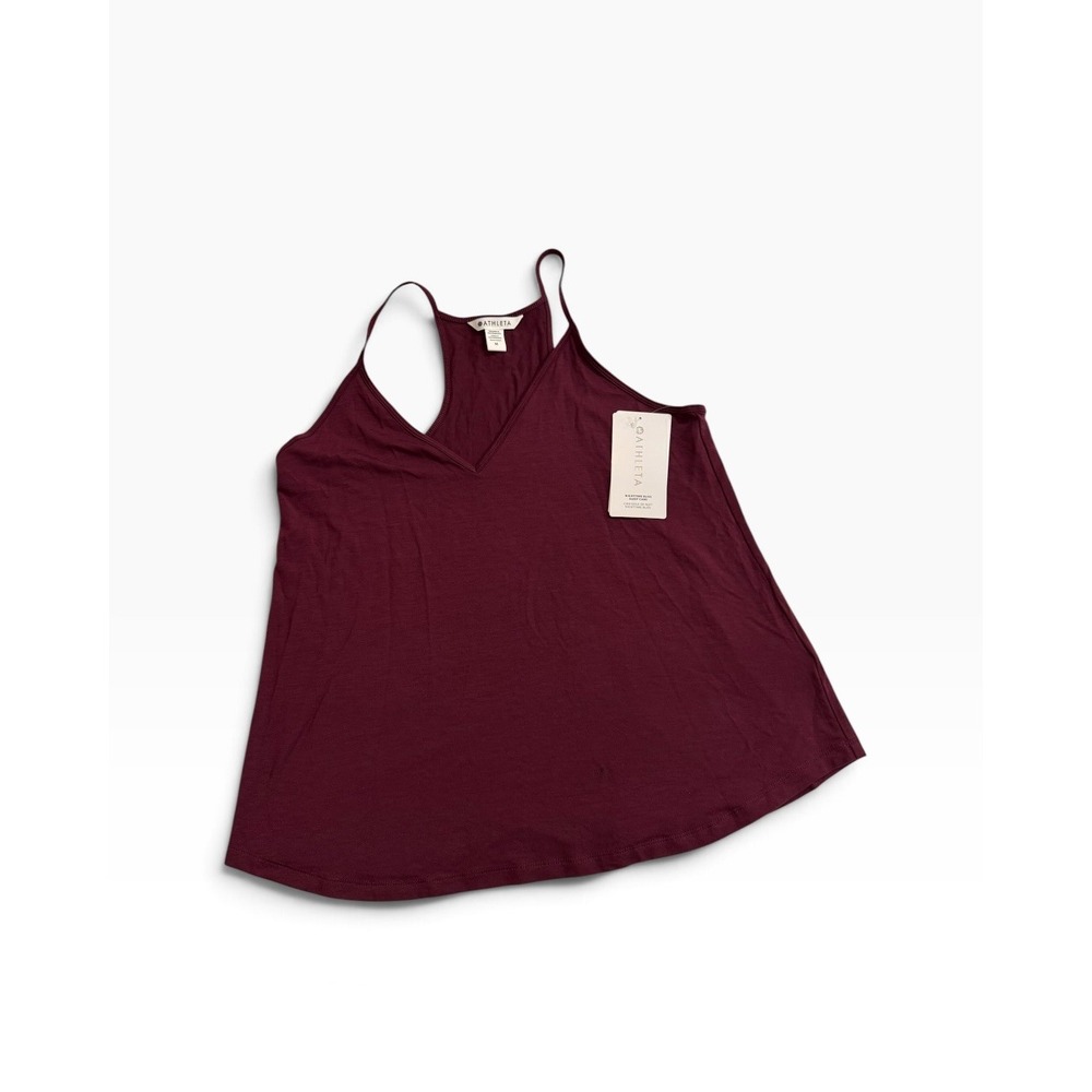 NWT Athleta Nighttime Bliss Sleep Cami Medium Burgundy Soft Lounge Tank Top